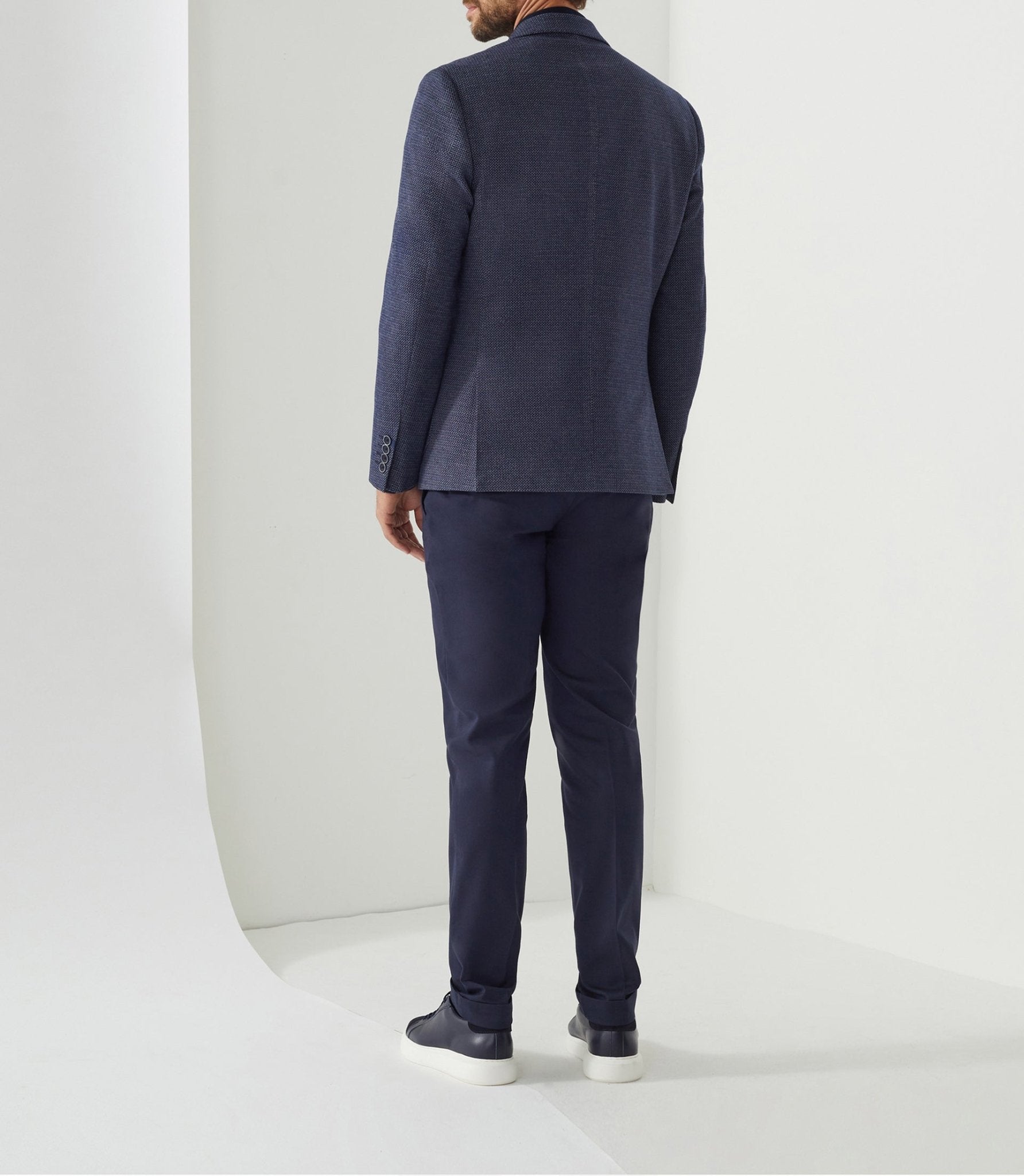 Veste casual en maille faux uni marine "Reflet" - IZAC