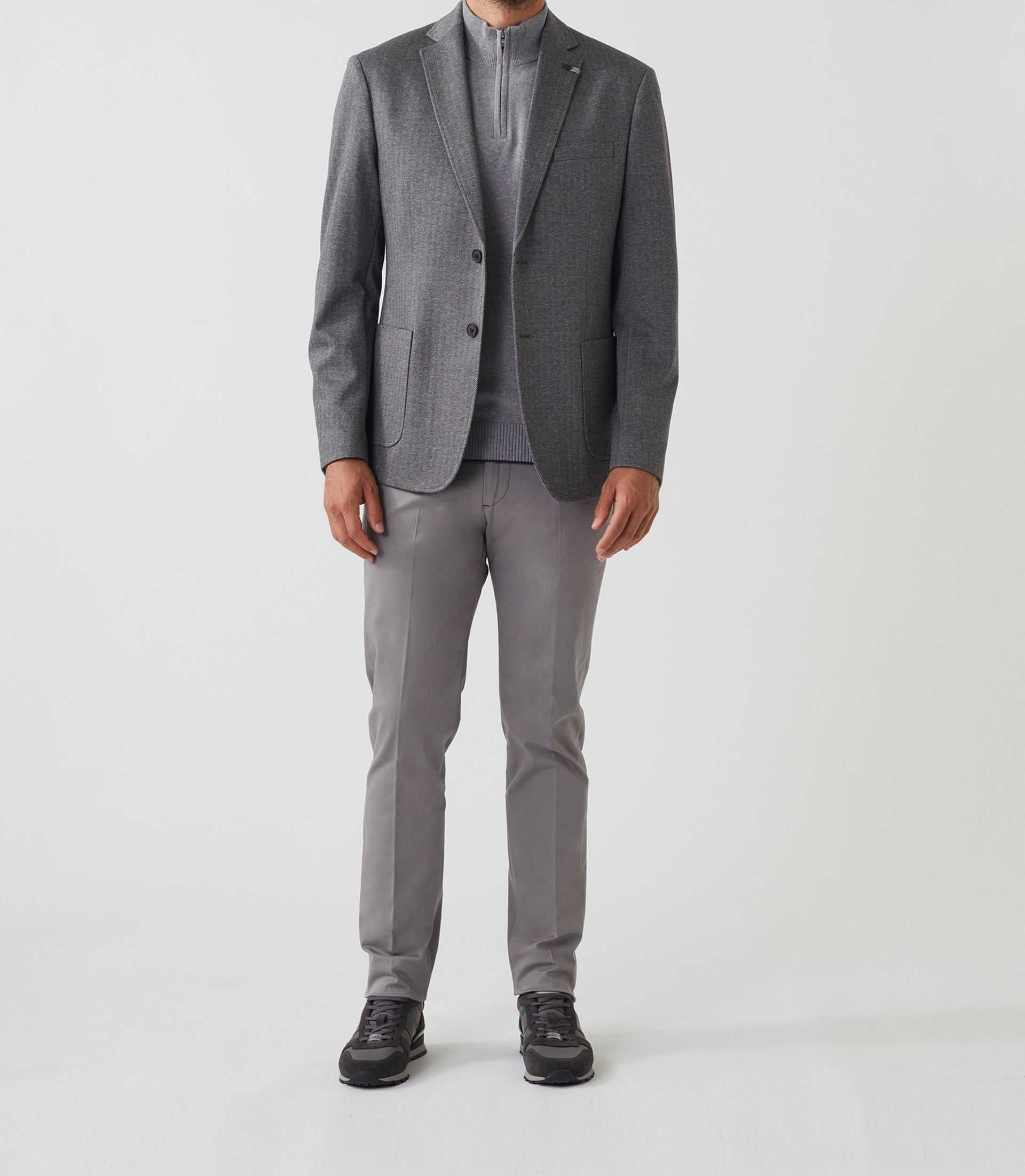 Veste maille chevron grise "Relief" - IZAC