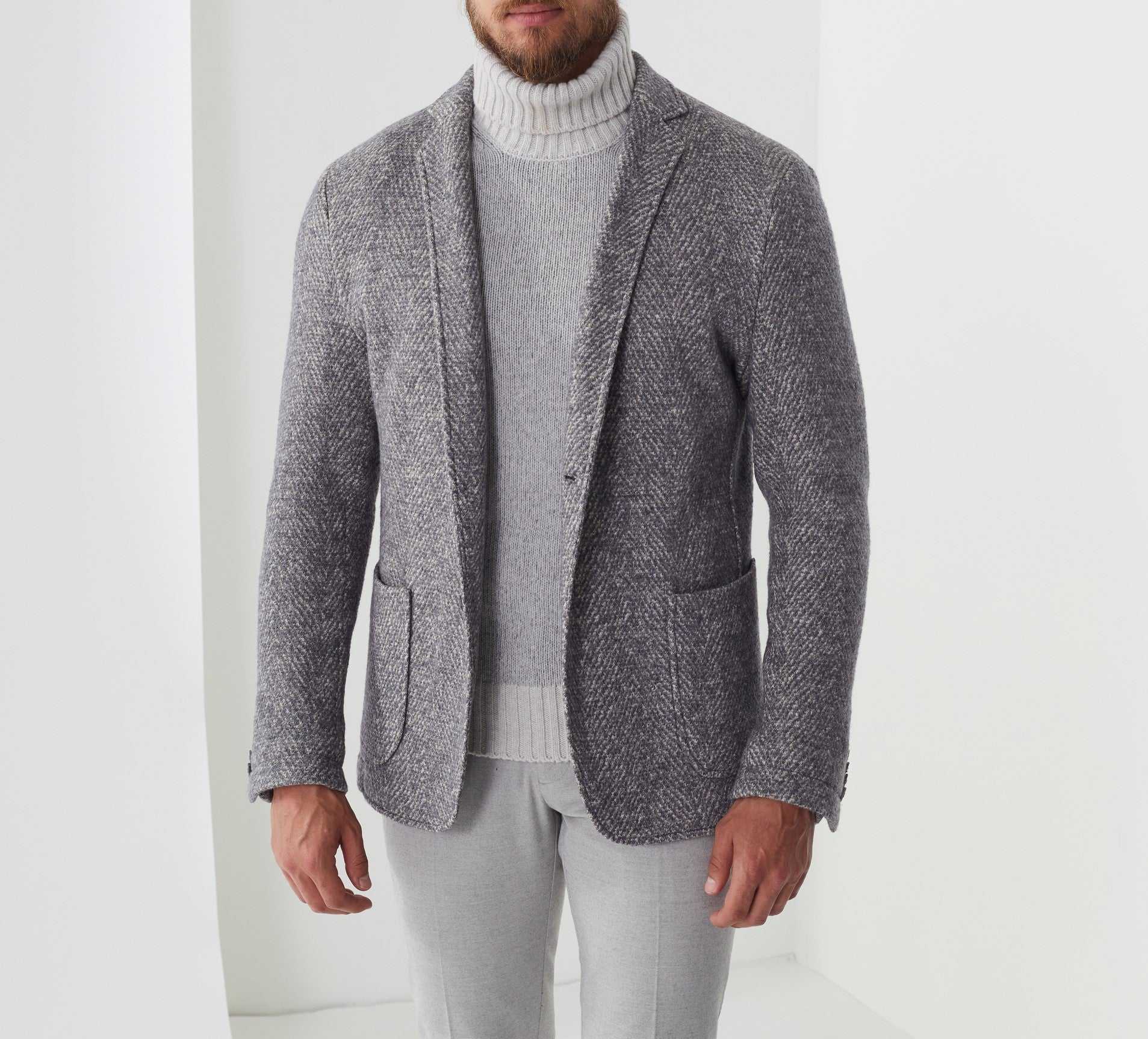 Veste maille à motif chevron beige "Reve" - IZAC