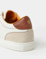 Sneakers en cuir bi - matière blanche - IZAC