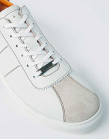 Sneakers en cuir bi - matière blanche - IZAC