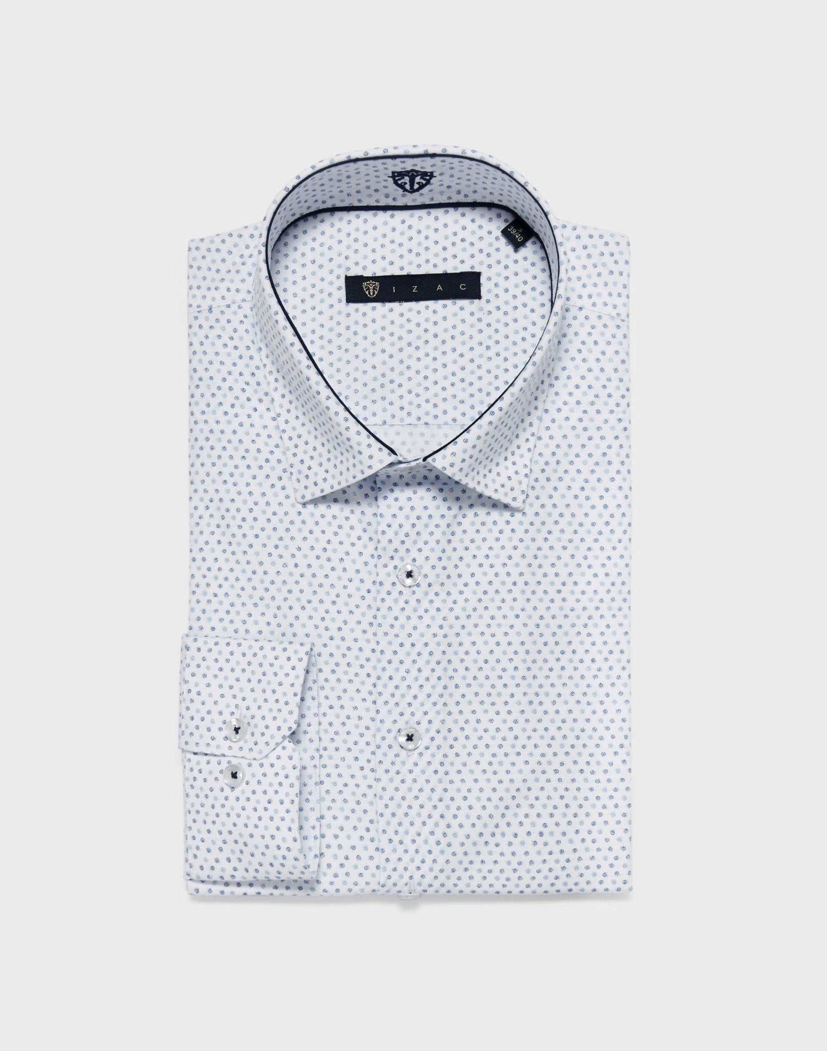 Chemise micro motif bleu ciel "Larry" - IZAC