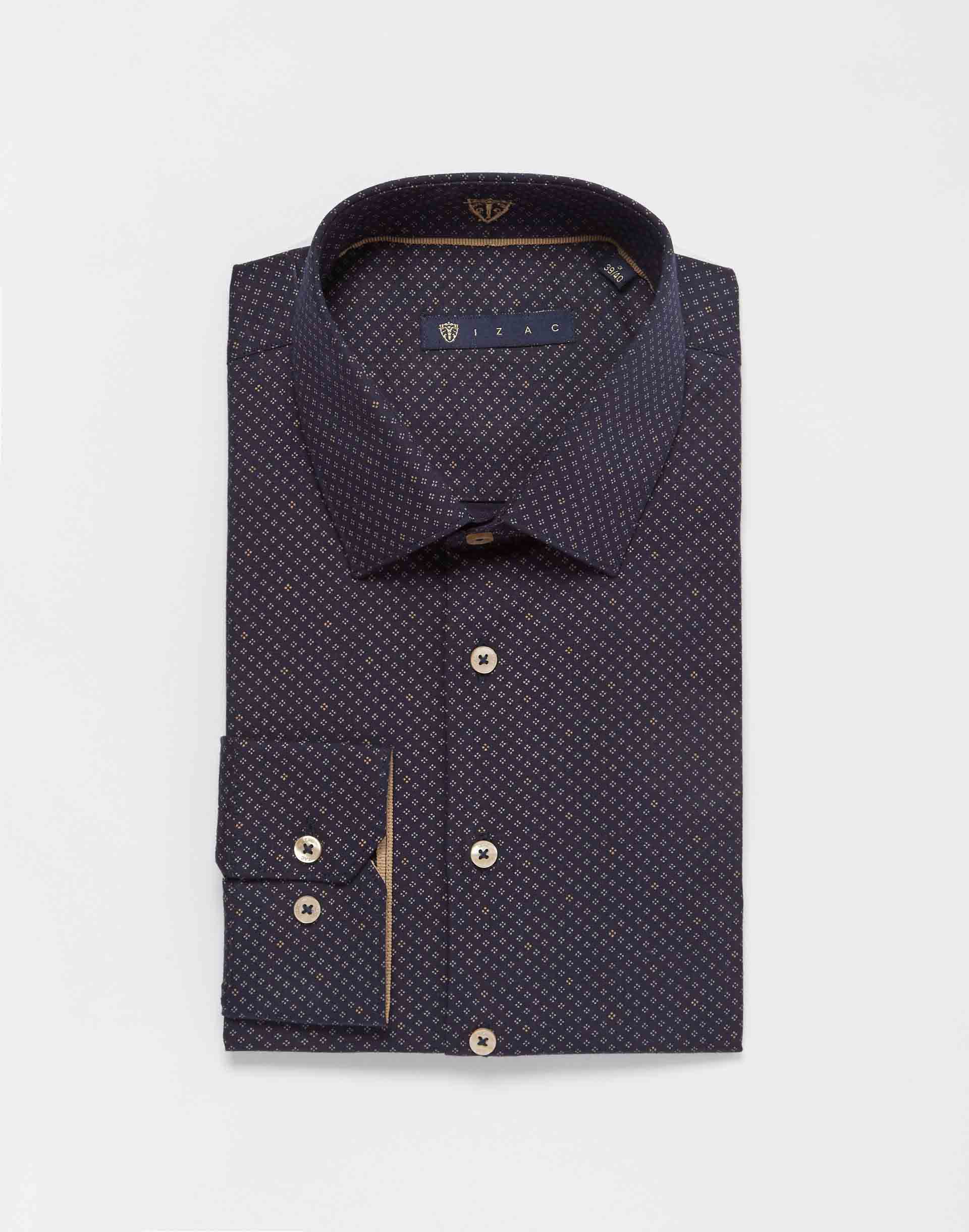 Chemise micro motif marine - IZAC
