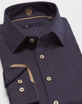 Chemise micro motif marine - IZAC