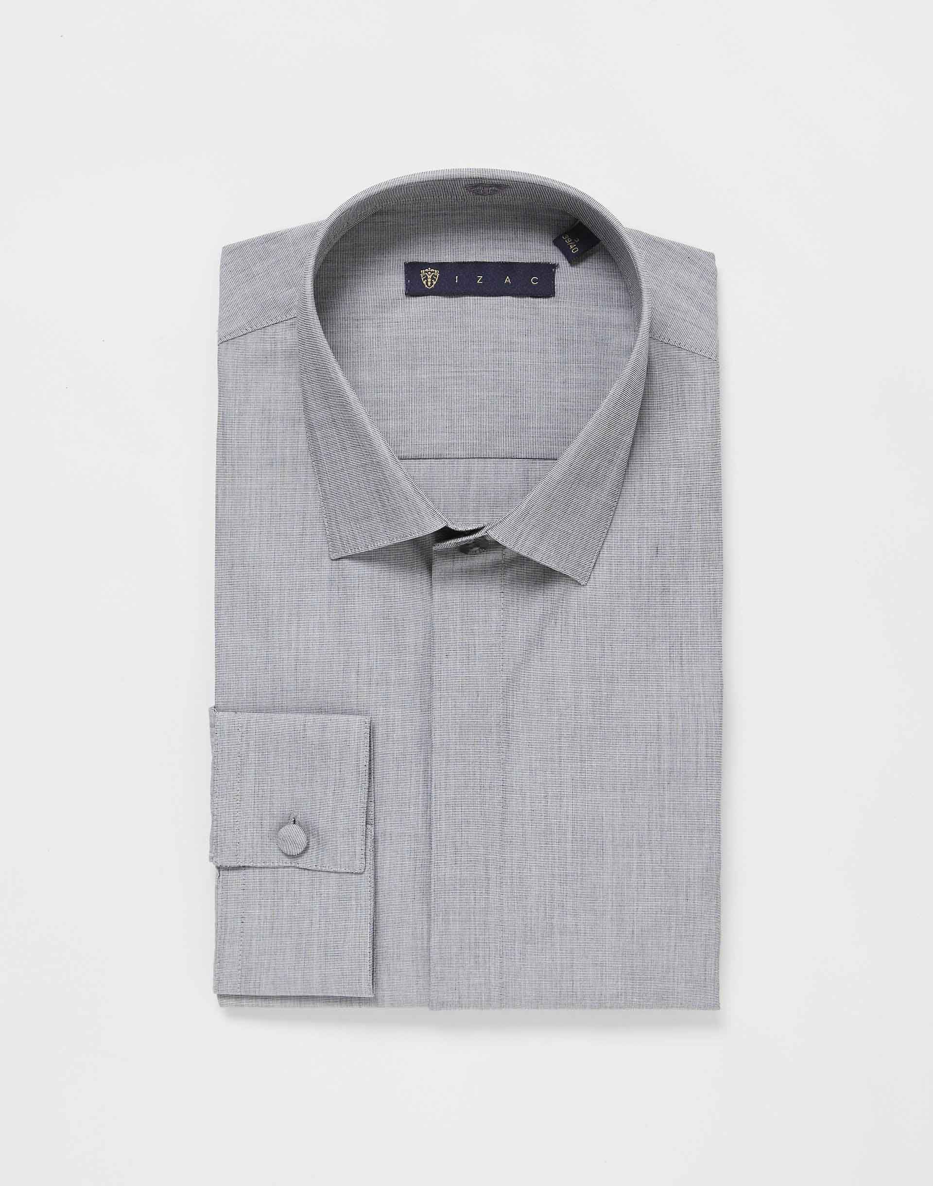 Chemise fil a fil gris clair - IZAC