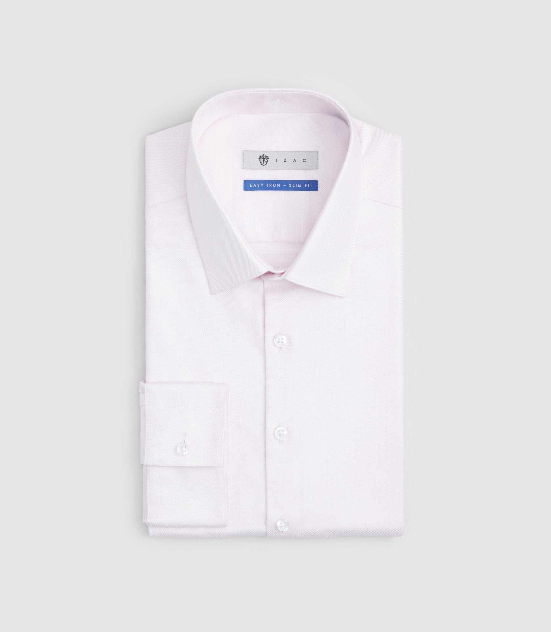 Chemise "Easy Iron" en coton rose "Salsa" - IZAC