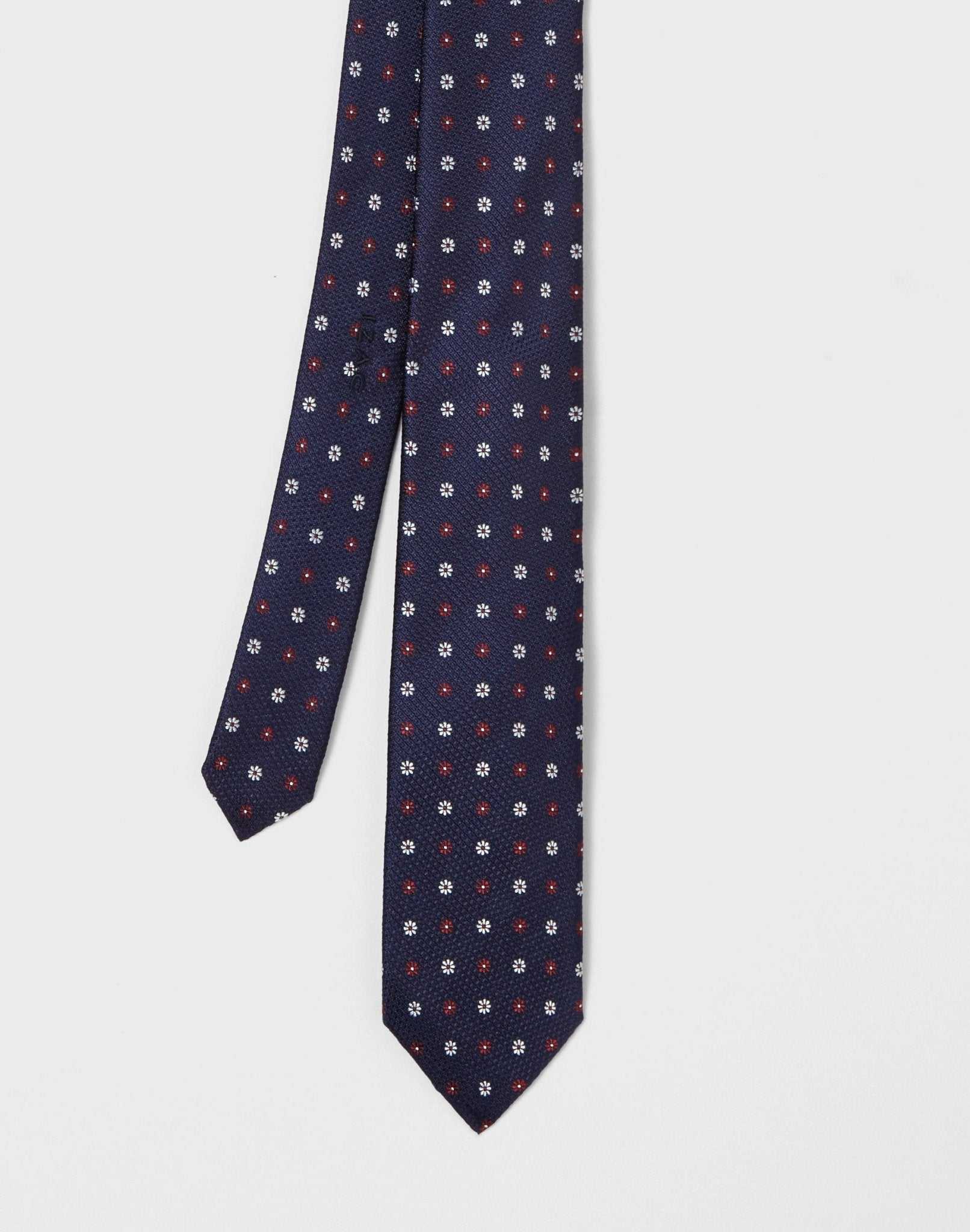 Cravate fleurs bordeaux - IZAC