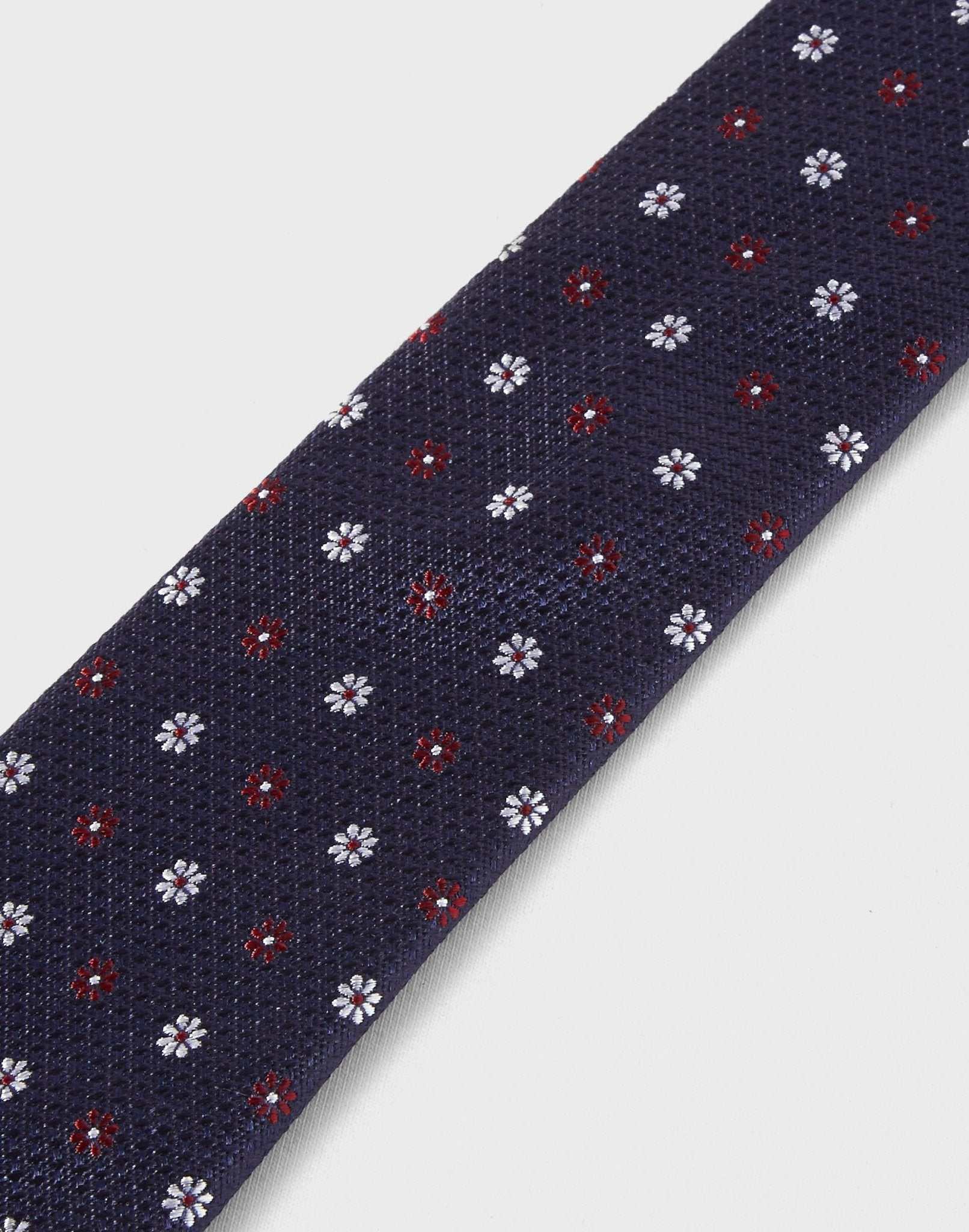 Cravate fleurs bordeaux - IZAC