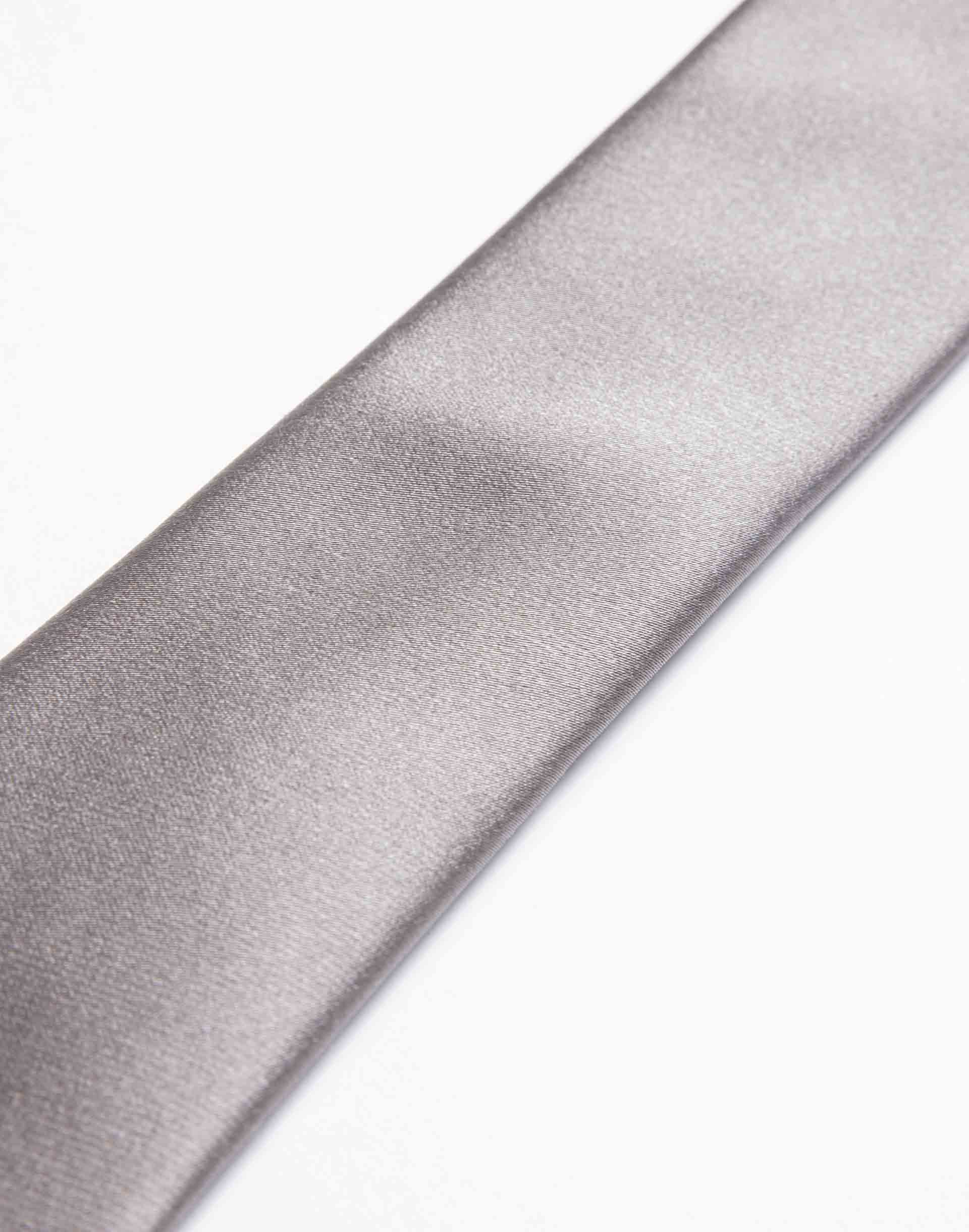 Cravate slim satin taupe - IZAC