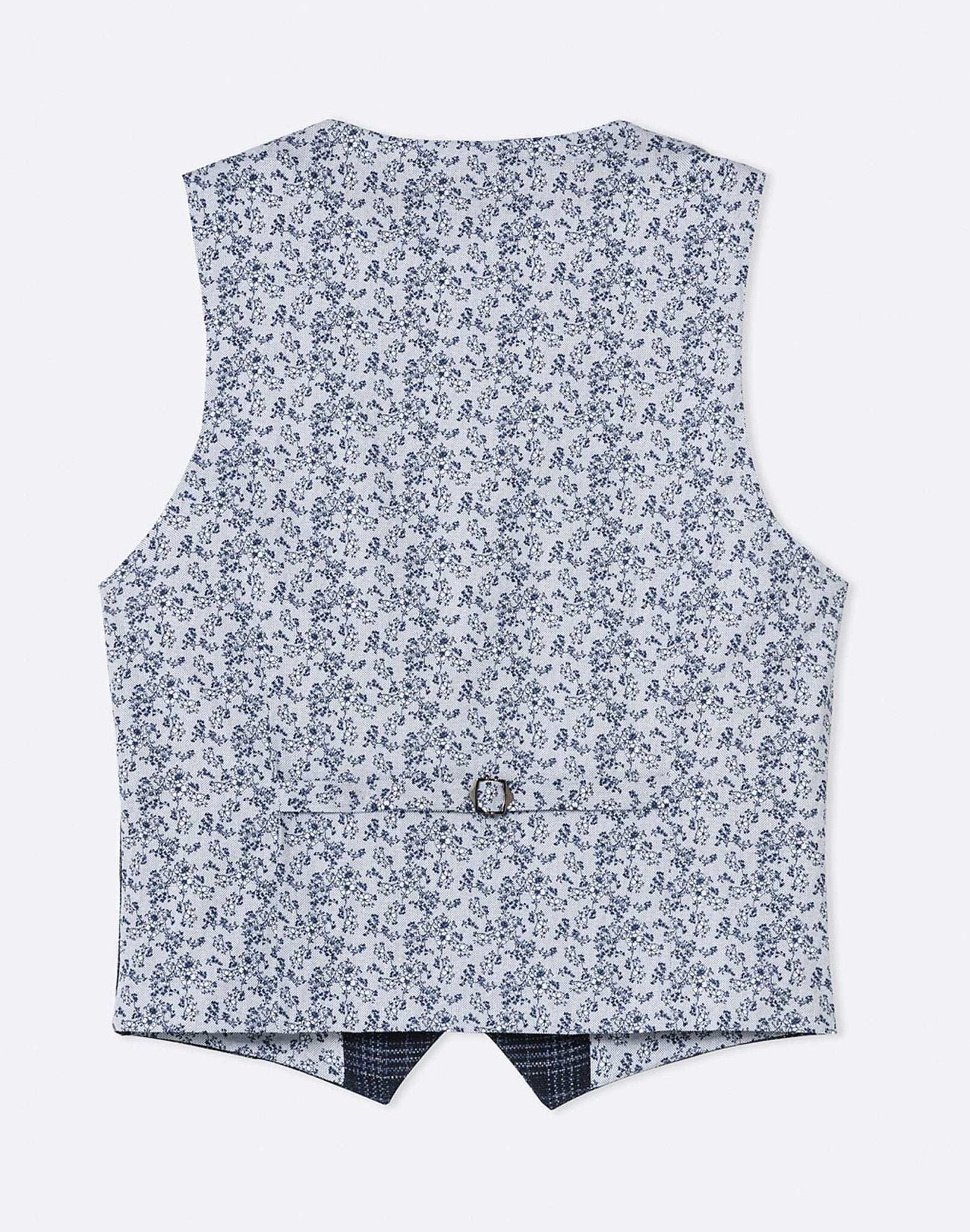 Gilet droit carreaux bleu marine - IZAC