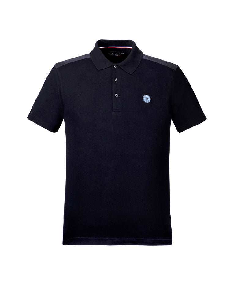 Polo Noir Empiècement Epaules - IZAC