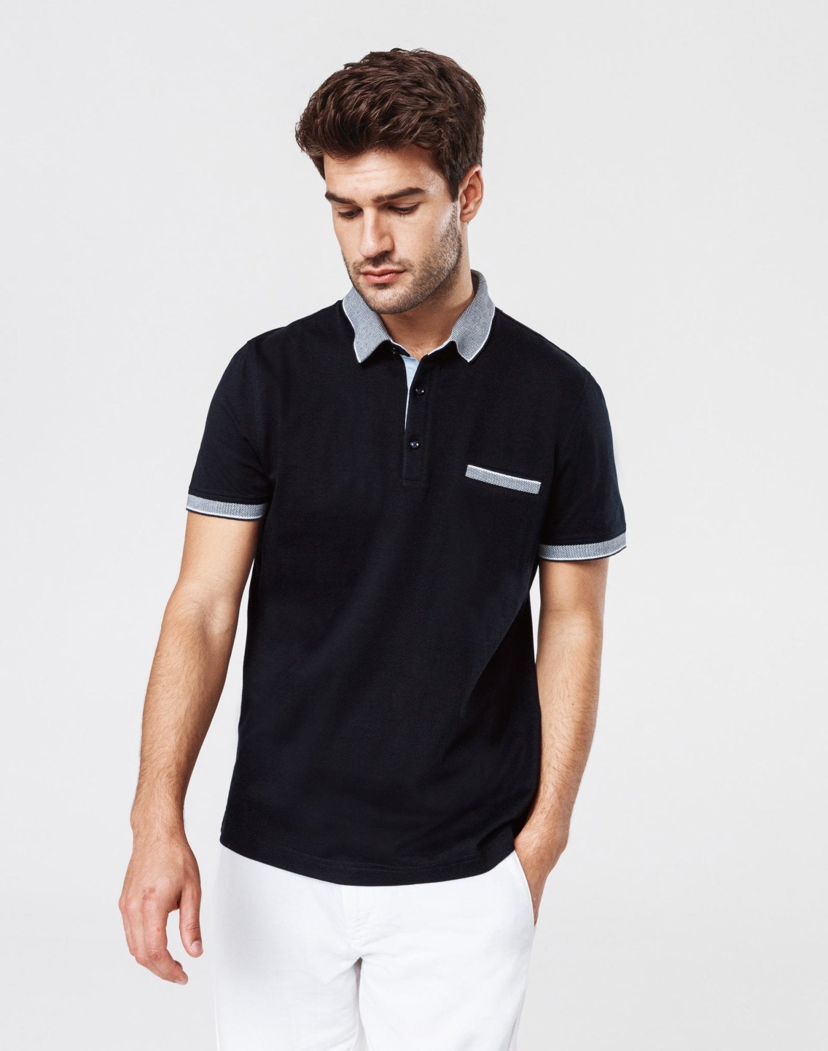 Polo jersey bleu marine - IZAC