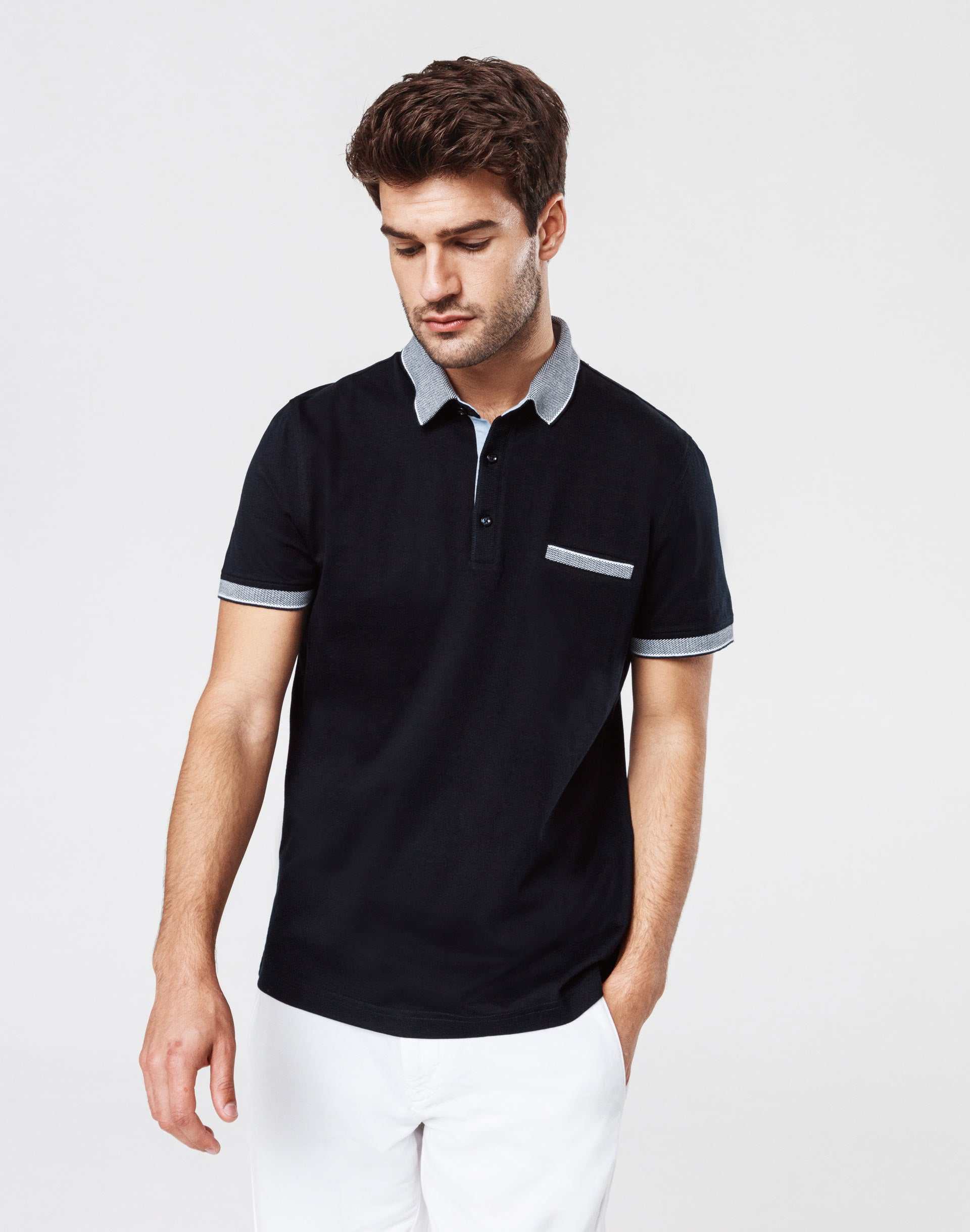 Polo jersey bleu marine - IZAC