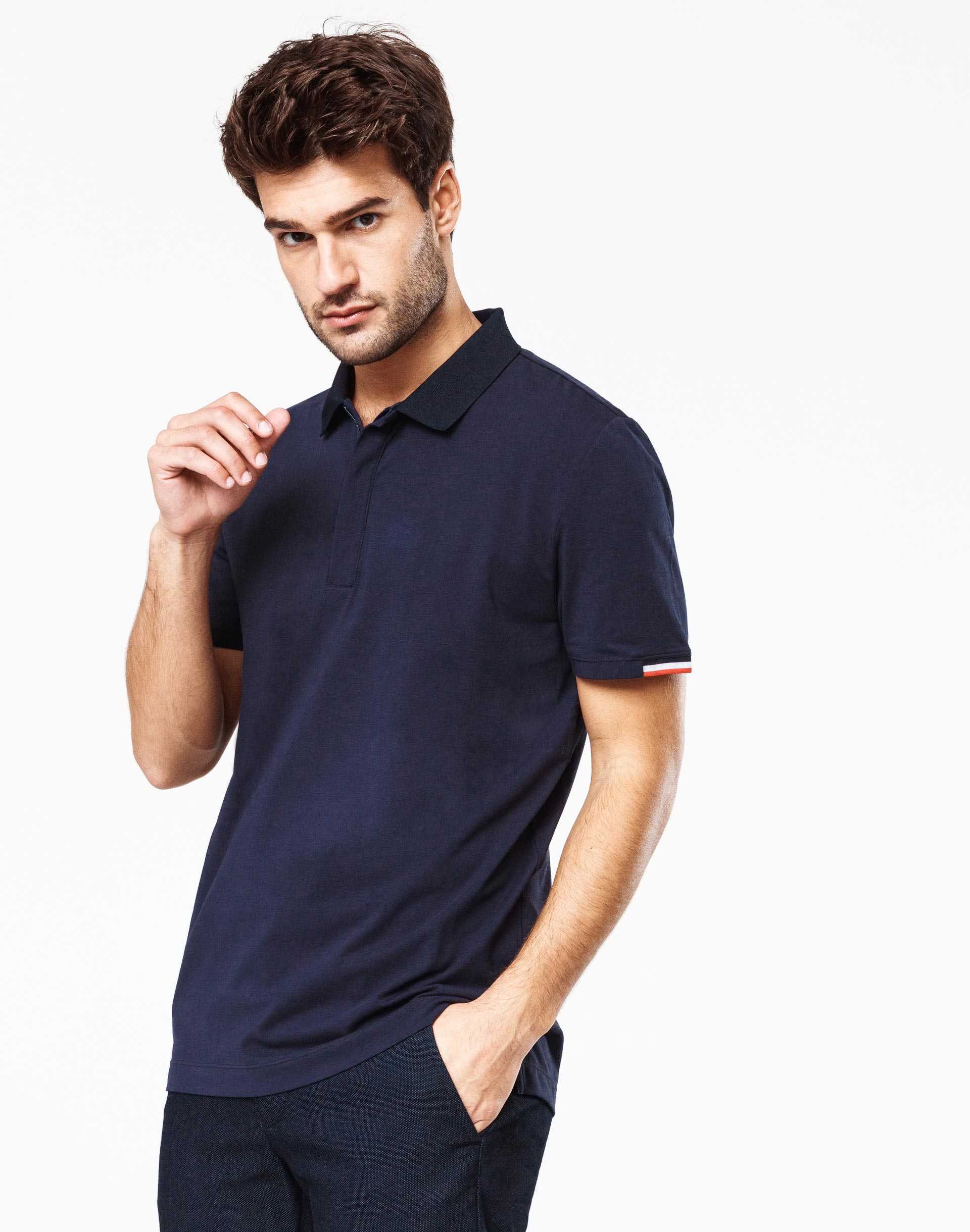 Polo marine col zippé - IZAC