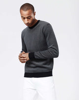 Pull col rond blanc/marine "Napoleon" - IZAC
