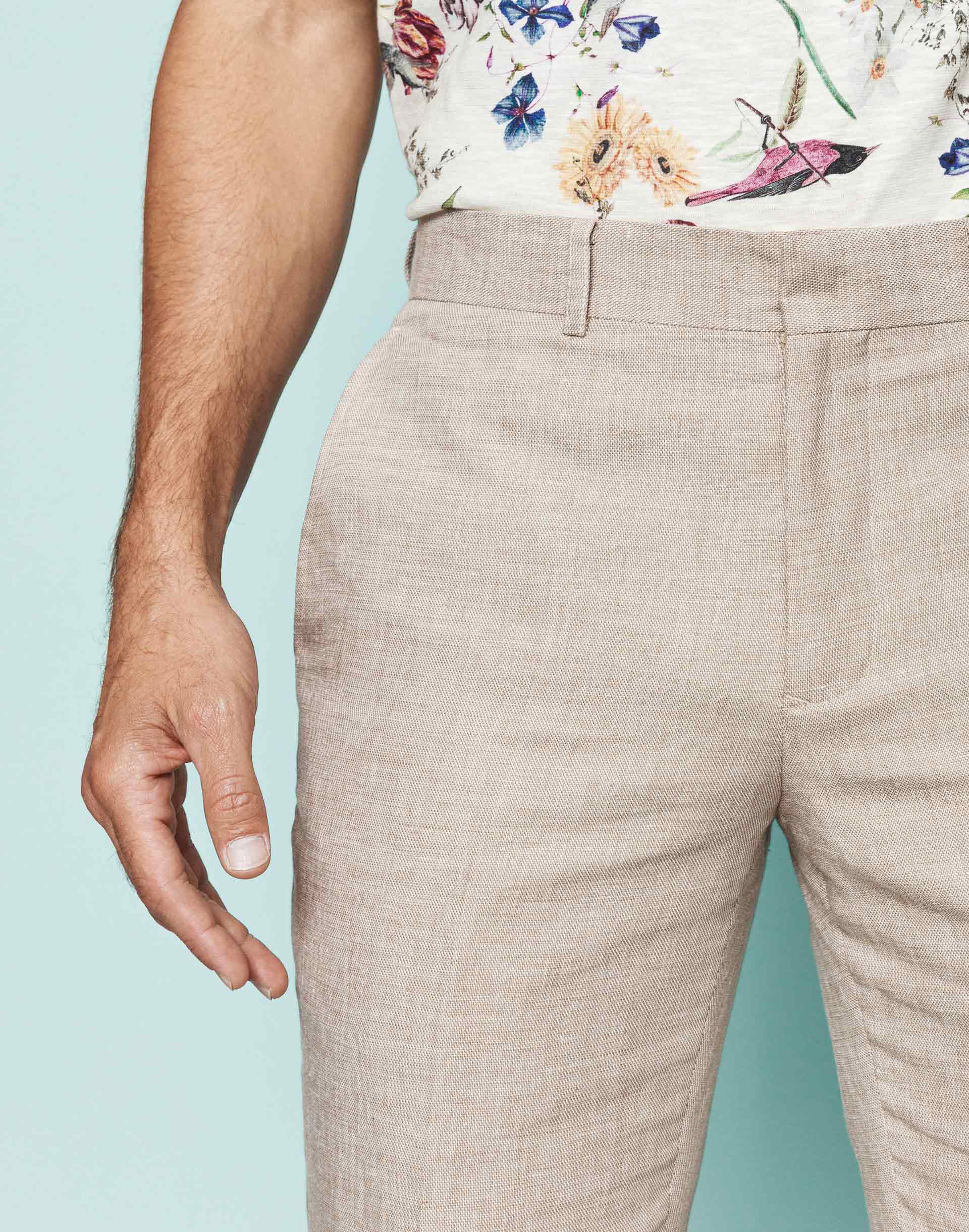 Pantalon coton et lin beige "Liverpool" - IZAC