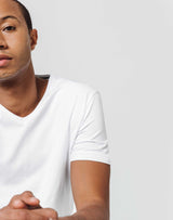 T-Shirt Col V Blanc - IZAC