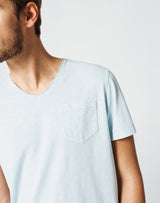 T-Shirt Col V Bleu Ciel - IZAC