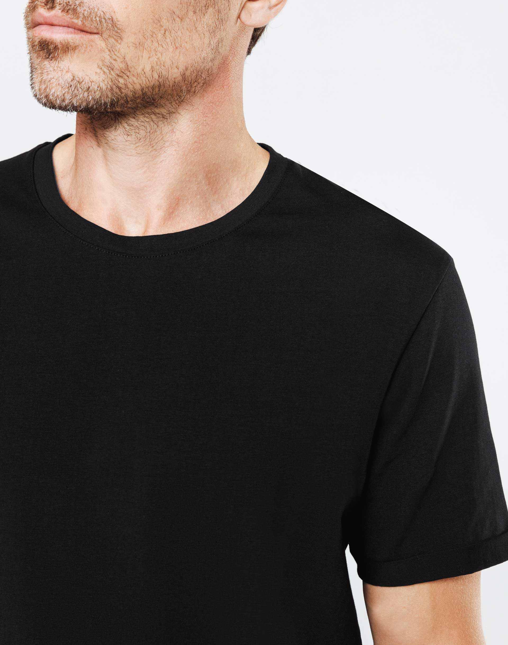 T-shirt col rond noir - IZAC